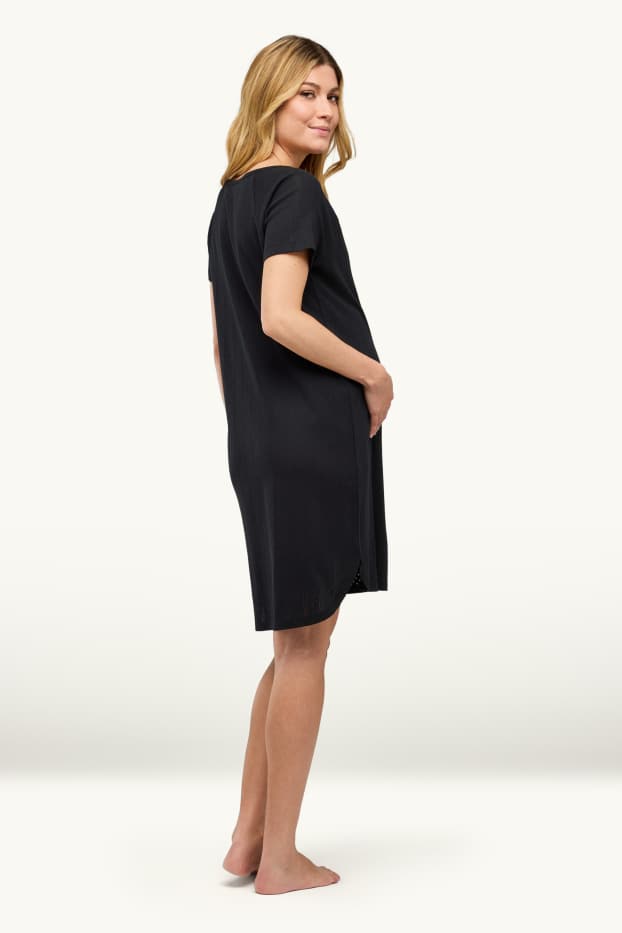 Women - Nursing nightdress - black