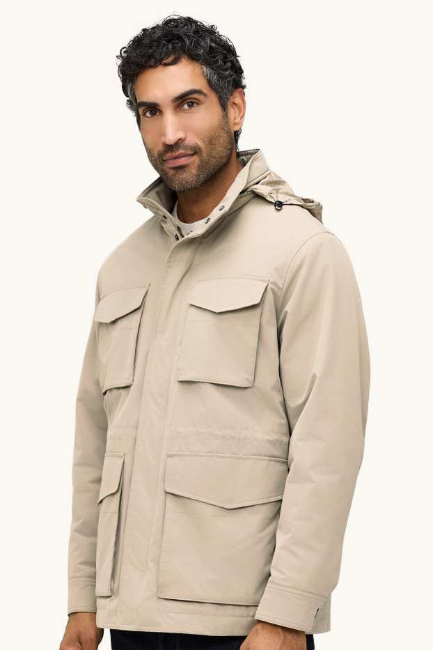 Herren - Jacke - gefüttert - wasserabweisend - beige