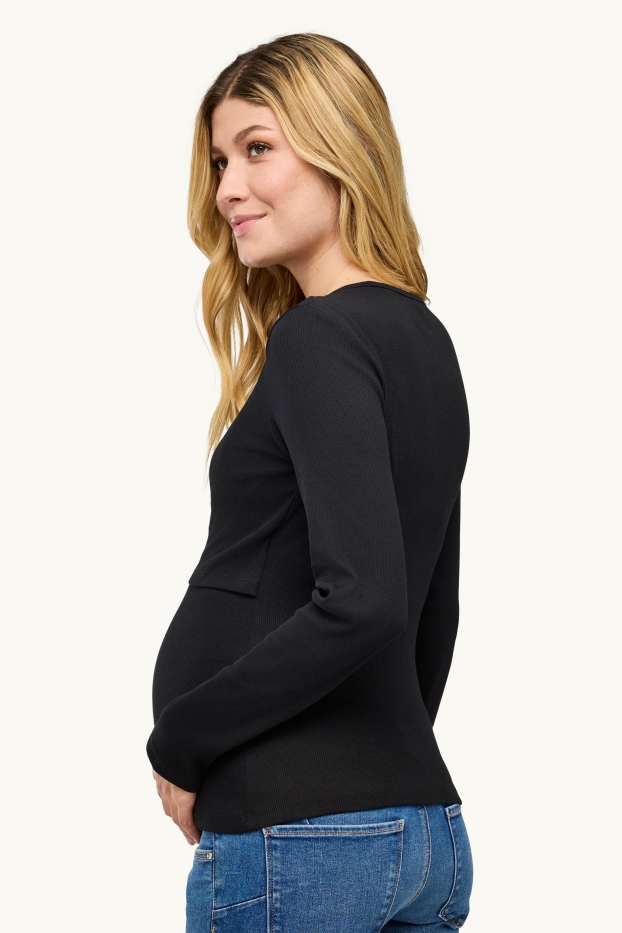 Femmes - Haut à manches longues d'allaitement - relaxed fit - noir