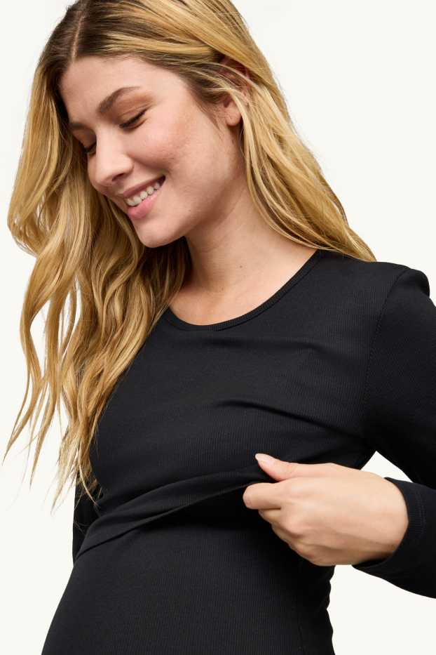 Femmes - Haut à manches longues d'allaitement - relaxed fit - noir