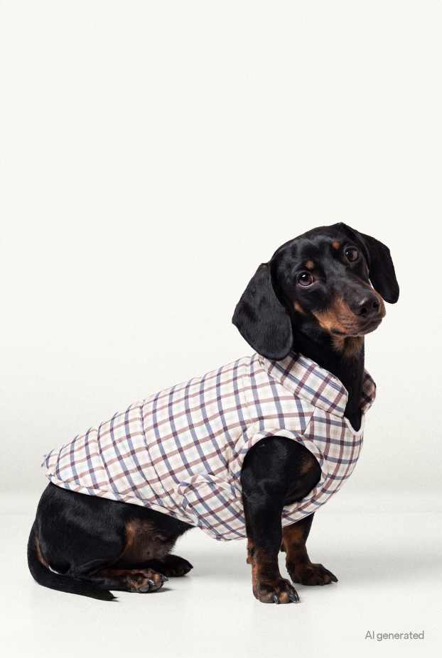 Unisexe - Manteau pour chien - à carreaux - beige / marron
