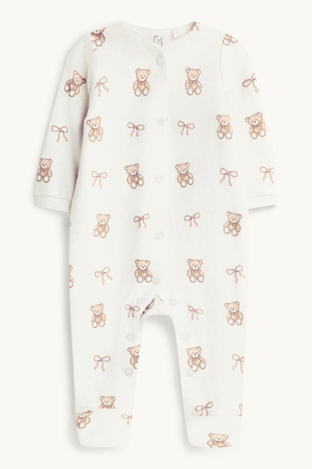 Bébés filles - Teddy bear - pyjama bébé - blanc crème