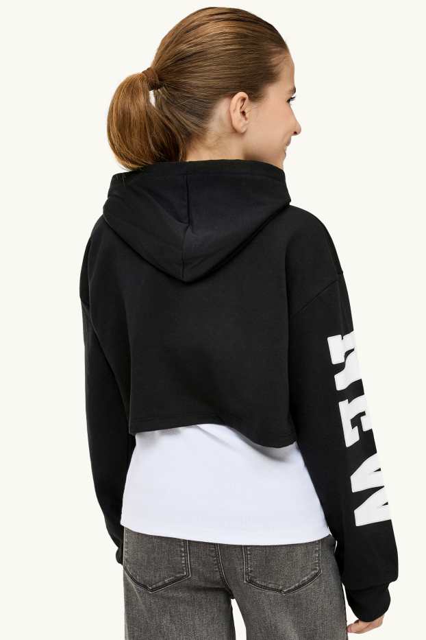 Copii - Fete - New York City - set - hanorac și top - 2 piese - negru / alb
