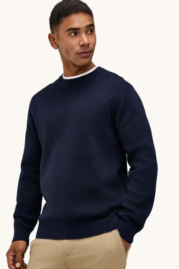 Hommes - Pull - bleu foncé