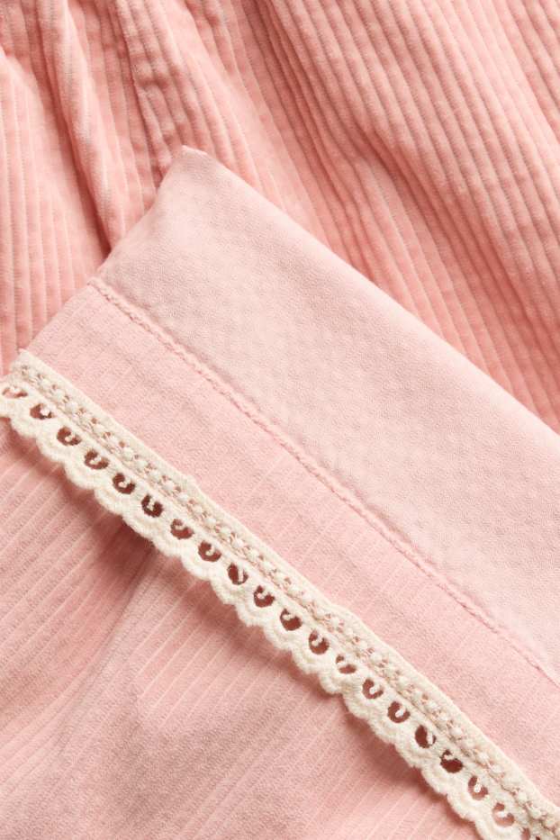 Bambine - Pantaloni termici in velluto a coste - gamba ampia - rosa pallido