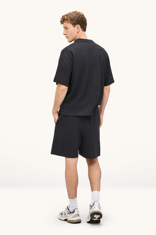 Hommes - Short en molleton - noir