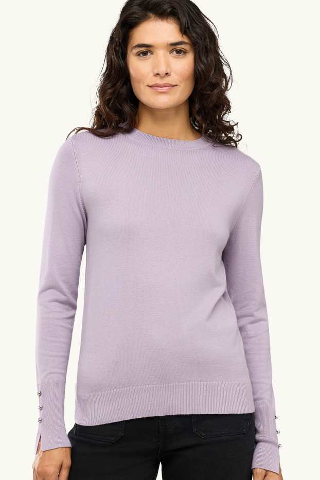 Damen - Feinstrick-Pullover - flieder