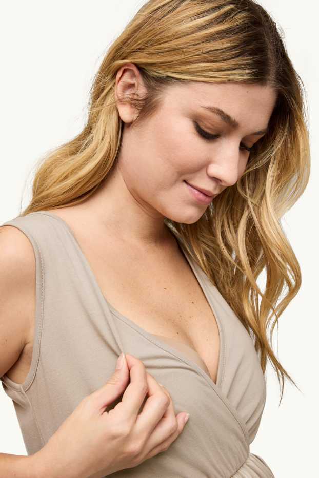 Femmes - Ensemble - Pull de grossesse et robe d’allaitement - 2 pièces - taupe