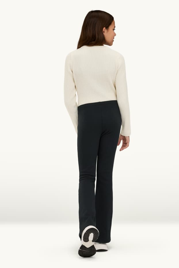 Nena - Paquet de 2 - leggings tèrmics acampanats - gris/negre