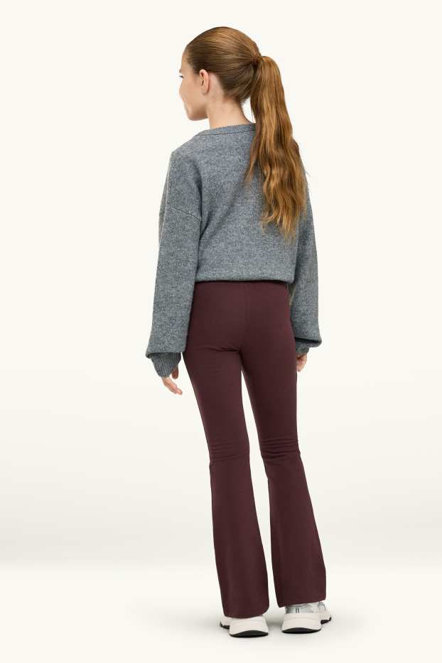 Kinderen: meisjes - Set van 2 - flared legging - licht grijs-mix