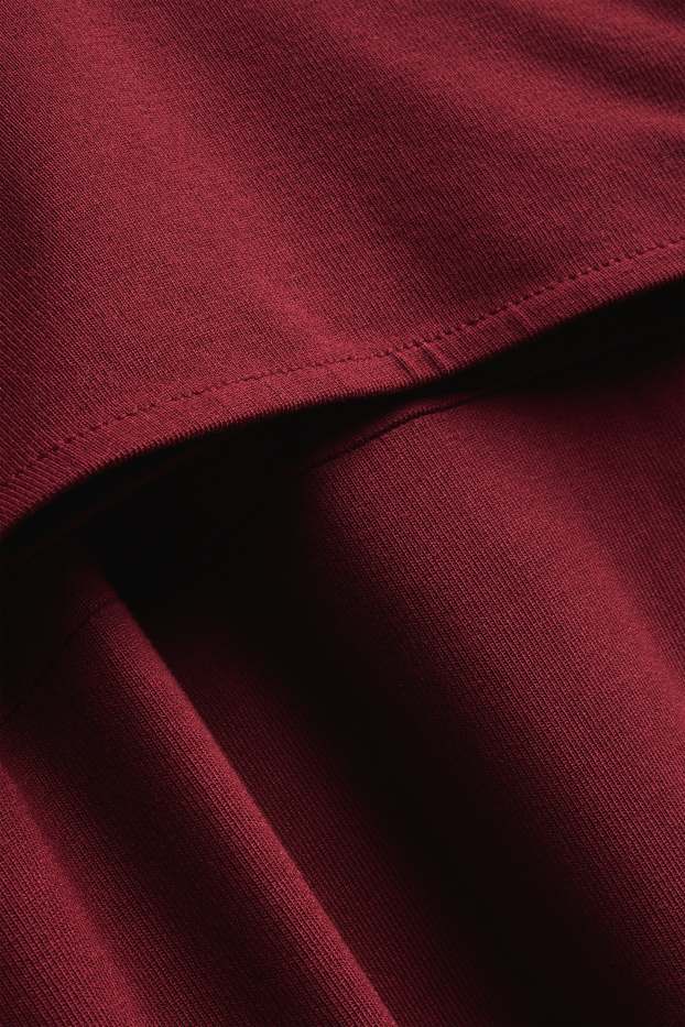 Donna - Vestito per allattamento con scollo a V e viscosa - bordeaux