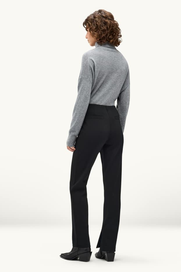 Dona - Pantalons de tela - high waist - skinny fit - negre