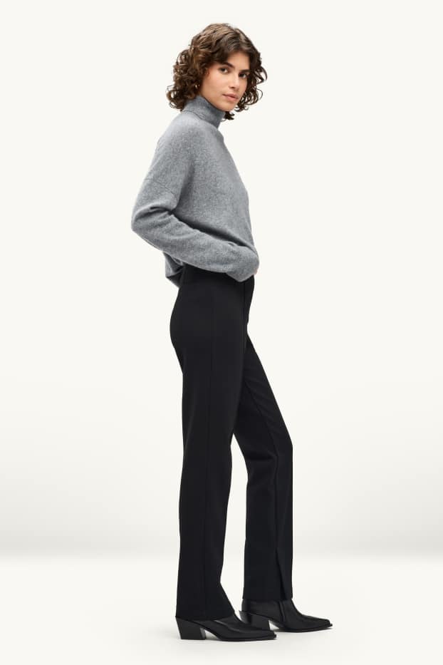 Dona - Pantalons de tela - high waist - skinny fit - negre