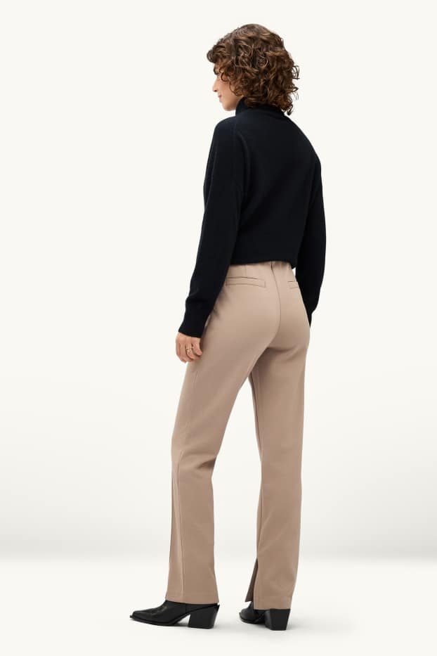 Dona - Pantalons de tela - high waist - skinny fit - beix