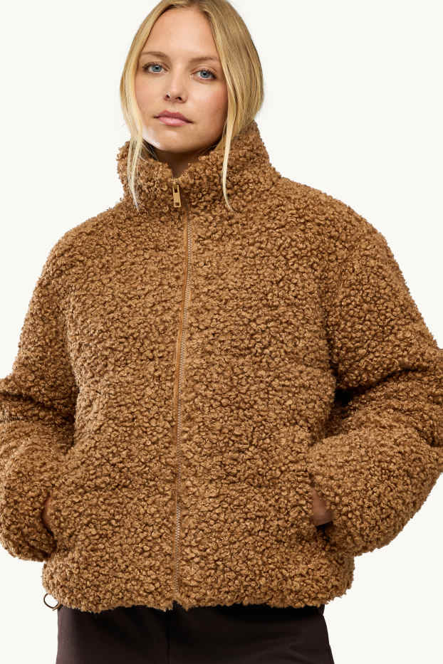 Femmes - Veste en peluche - marron clair