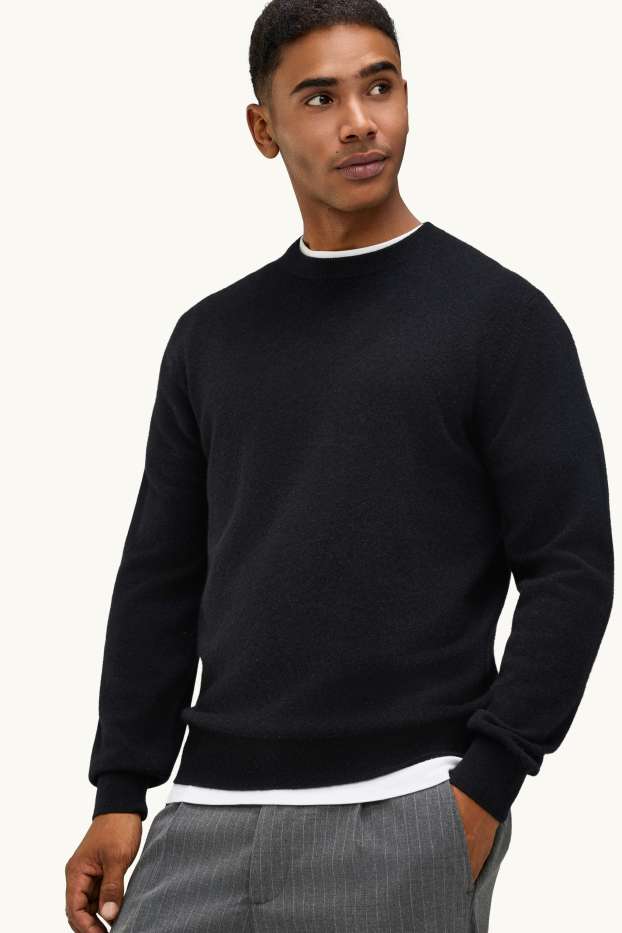 Herren - Kaschmir-Pullover - schwarz