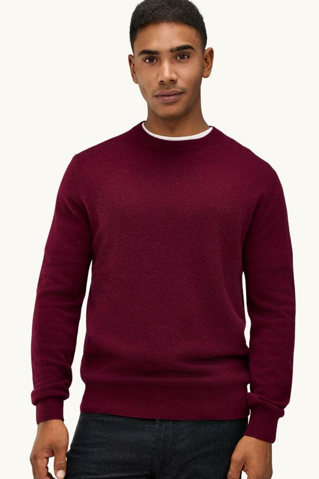 Hombre - Jersey de cachemir - burdeos