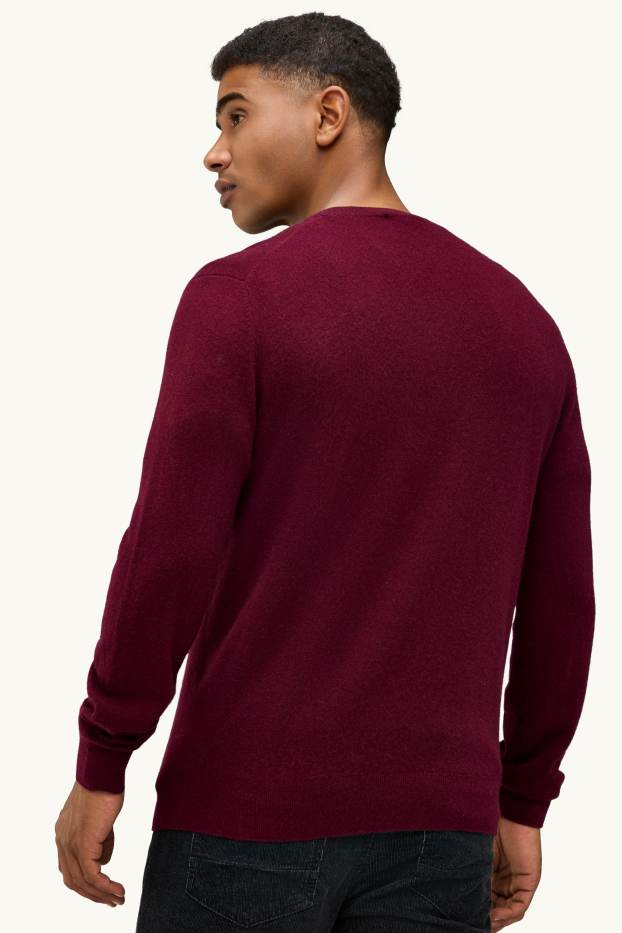 Hombre - Jersey de cachemir - burdeos