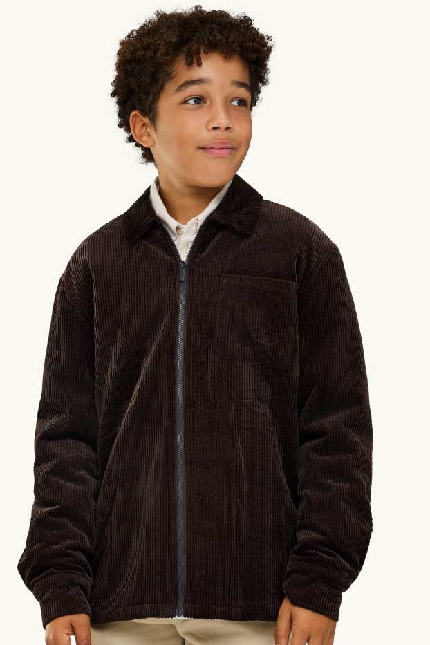 Enfants garçons - Veste-chemise en velours côtelé - marron foncé
