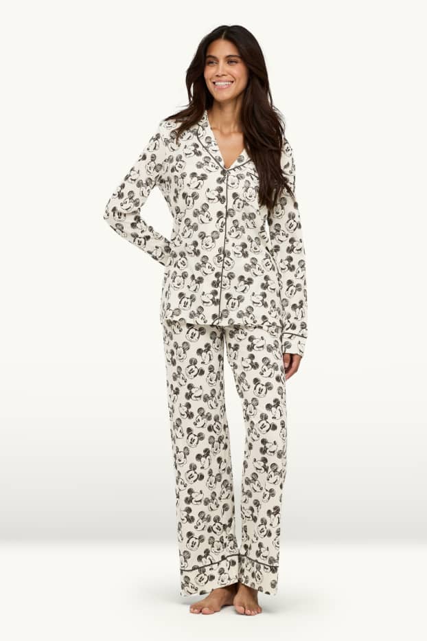Women - Pyjamas - Mickey Mouse - white / black