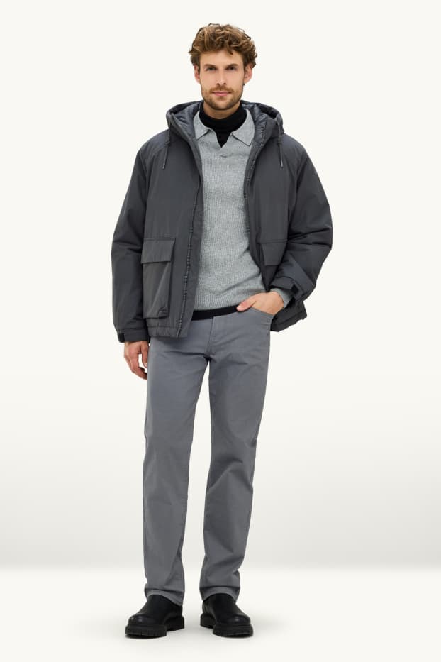 Hommes - Pantalon chaud - regular fit - gris