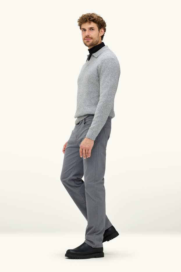 Hommes - Pantalon chaud - regular fit - gris