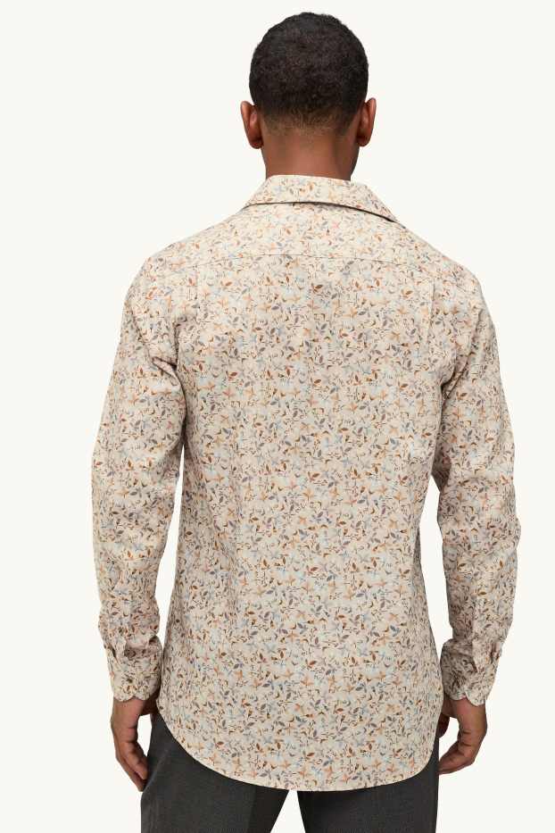 Uomo - Camicia business - regular fit - colletto all’italiana - facile da stirare - beige chiaro