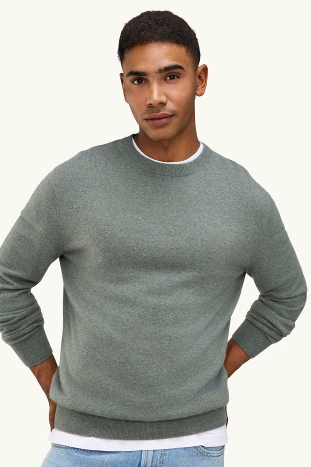 Herren - Kaschmir-Pullover - grün