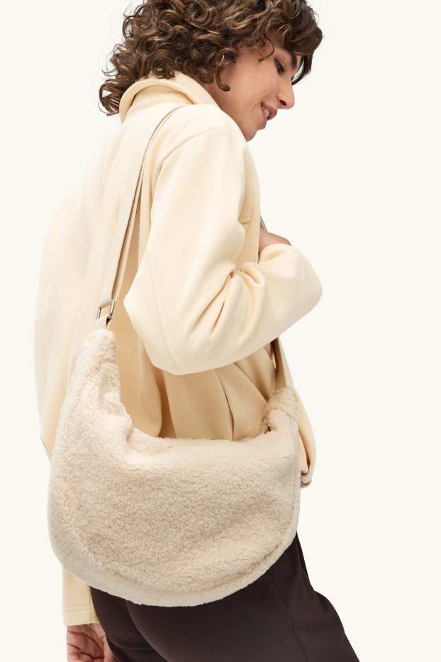 Women - Teddy fur crossbody bag - cremewhite