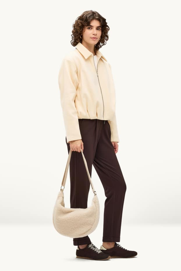 Women - Teddy fur crossbody bag - cremewhite