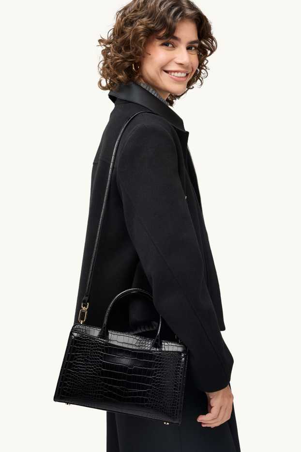 Donna - Borsa a tracolla - similpelle - nero