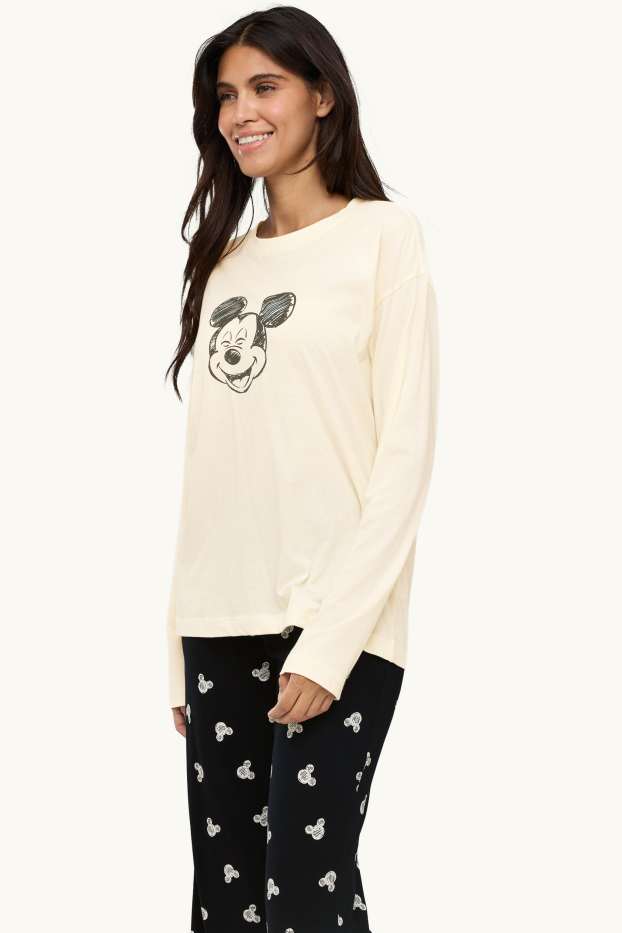 Femei - Pijama - Mickey Mouse - alb / negru