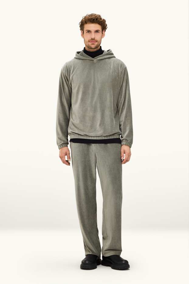 Herren - Jogginghose - Relaxed Fit - gerippt - khaki