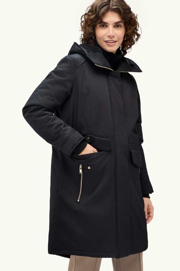 Femmes - Parka à capuche - rembourrée - noir