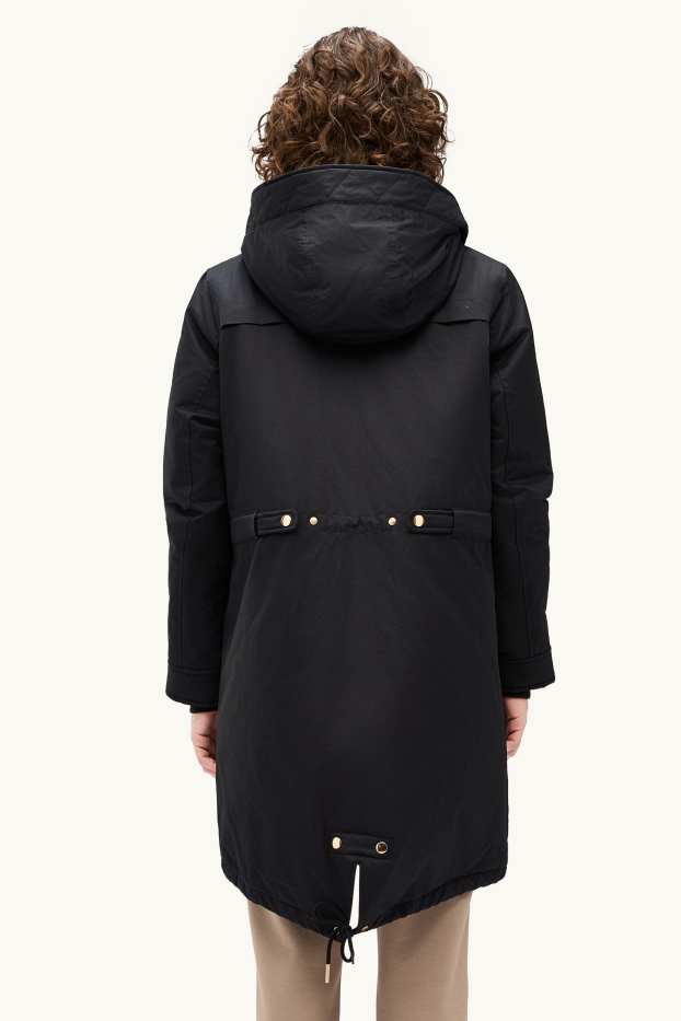 Femmes - Parka à capuche - rembourrée - noir