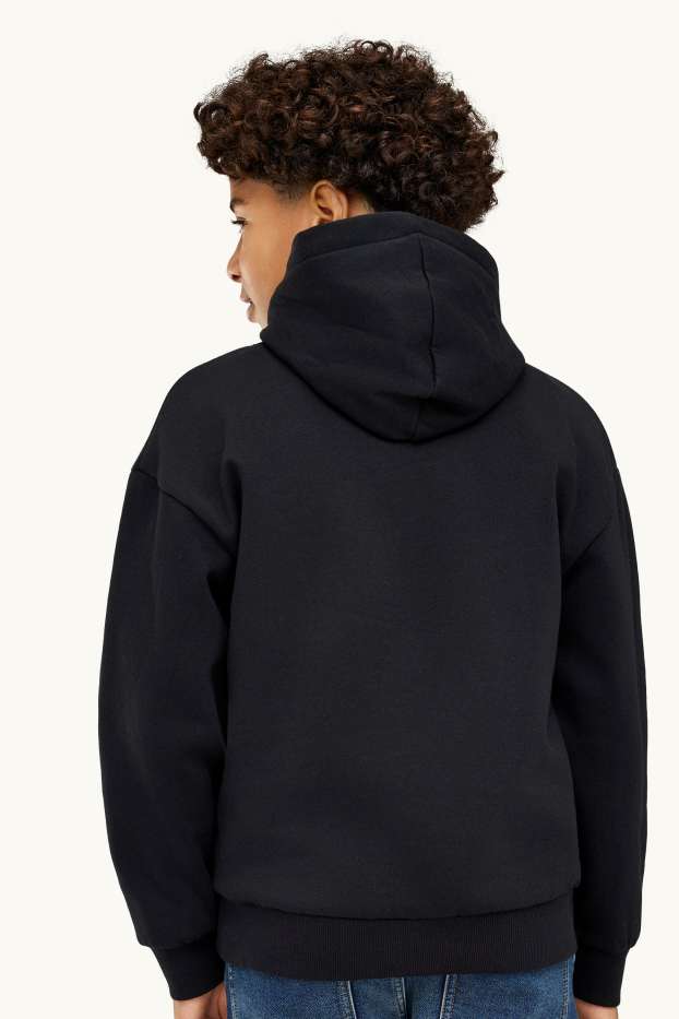 Enfants garçons - Minecraft - sweat à capuche - noir / turquoise