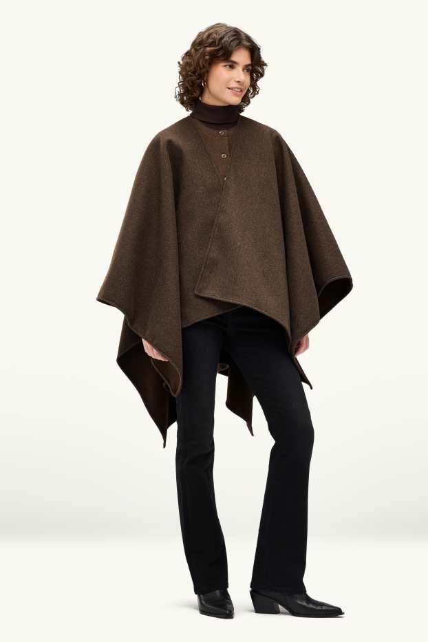 Women - Poncho - dark brown