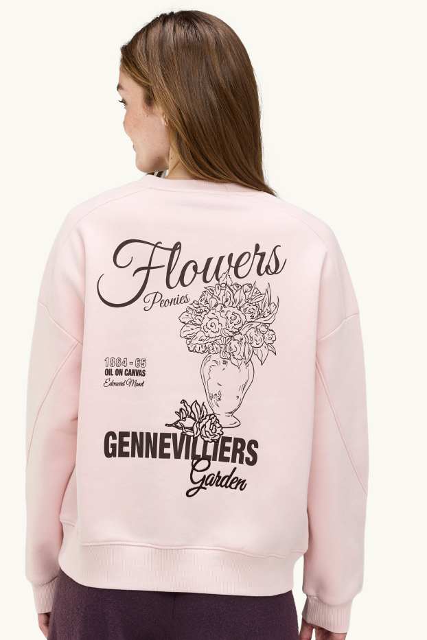 Women - Oversized sweatshirt - pale pink