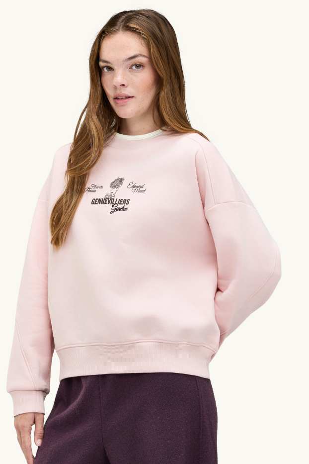 Women - Oversized sweatshirt - pale pink