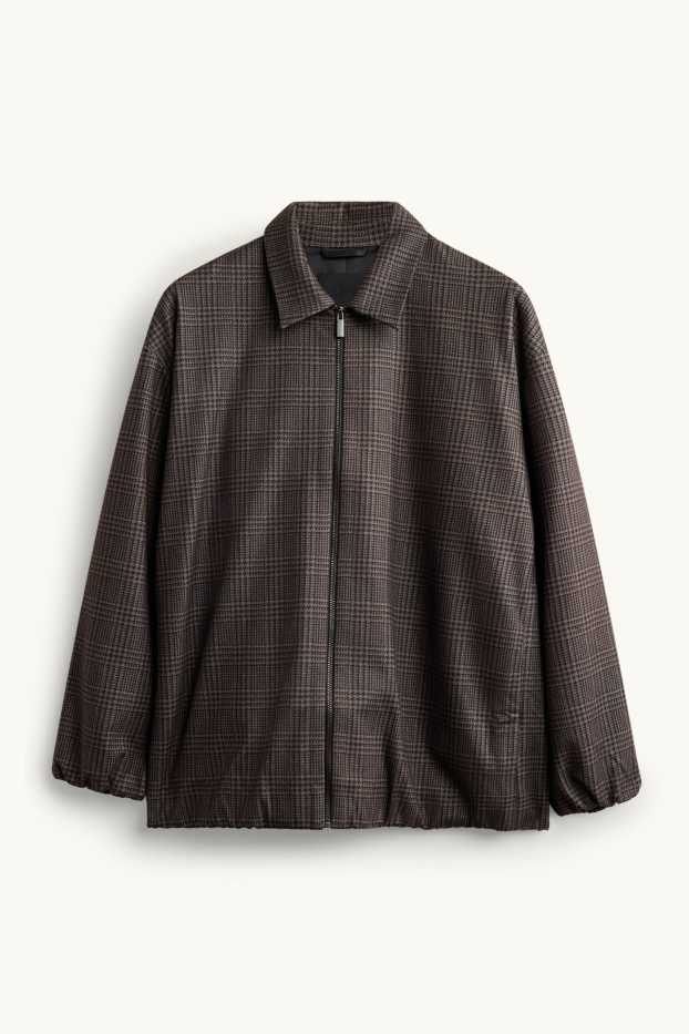 Damen - Blouson - kariert - grau-braun