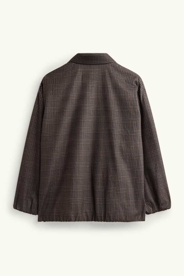 Damen - Blouson - kariert - grau-braun