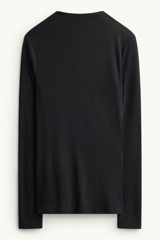 Dona - Samarreta de màniga llarga - slim fit - negre