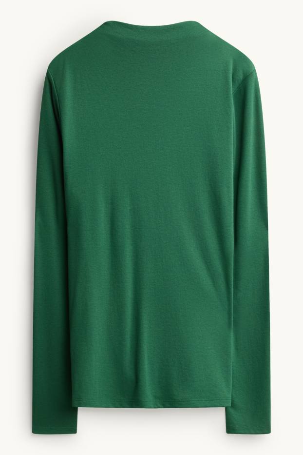 Dona - Samarreta de màniga llarga - slim fit - verd fosc