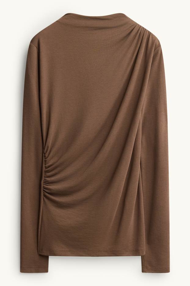 Dona - Samarreta de màniga llarga - slim fit - marró