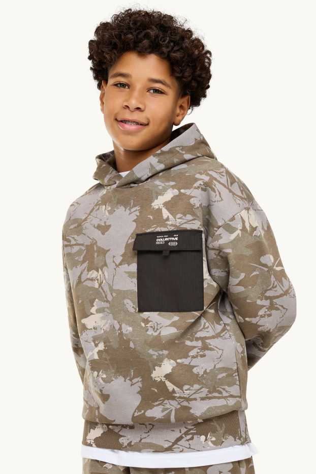 Kinder Buben - Hoodie - gemustert - camouflage