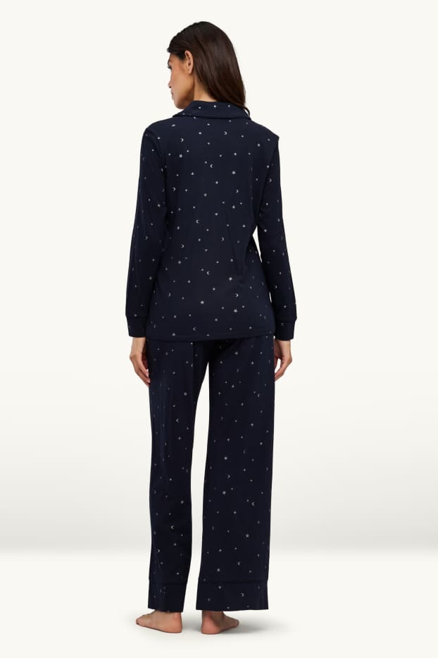 Women - Pyjamas - patterned - dark blue