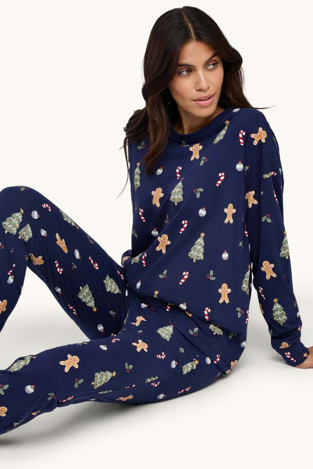 Dona - Mini Me - pijama nadalenc per a dona - blau fosc
