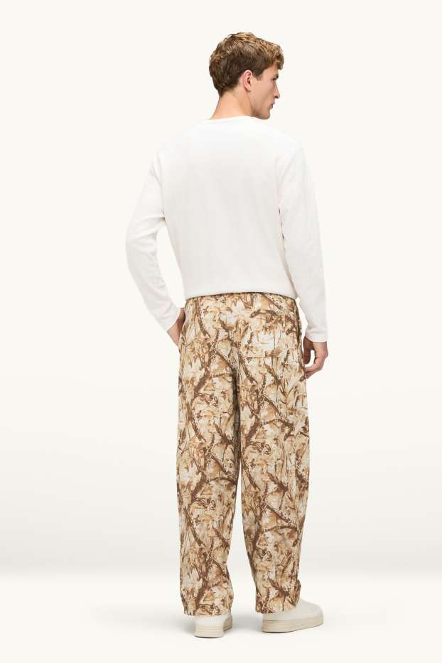 Herren - Jogginghose - Relaxed Fit - gemustert - hellbraun