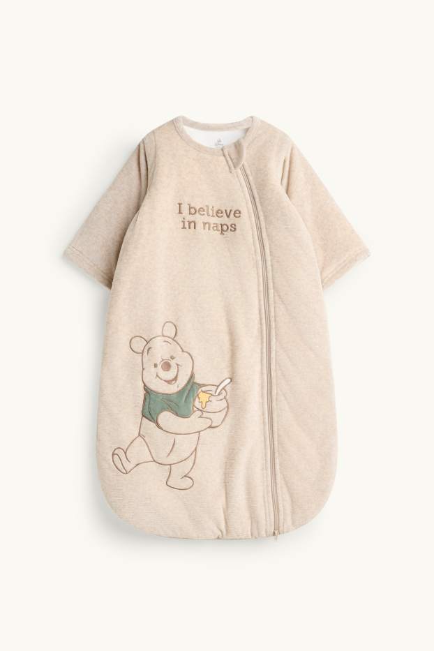 Baby: meisjes - Winnie de Poeh - babyslaapzak van velours - 6 tot 18 maanden - 3,5 TOG - beige
