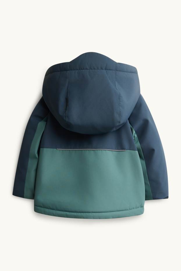 Bébés garçons - Parka bébé - doublé - finition déperlante - vert foncé / bleu foncé